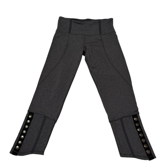 lululemon Snap Me Up Crop Side Button Athletic Leggings Size 4 Rare EUC - Picture 3 of 14